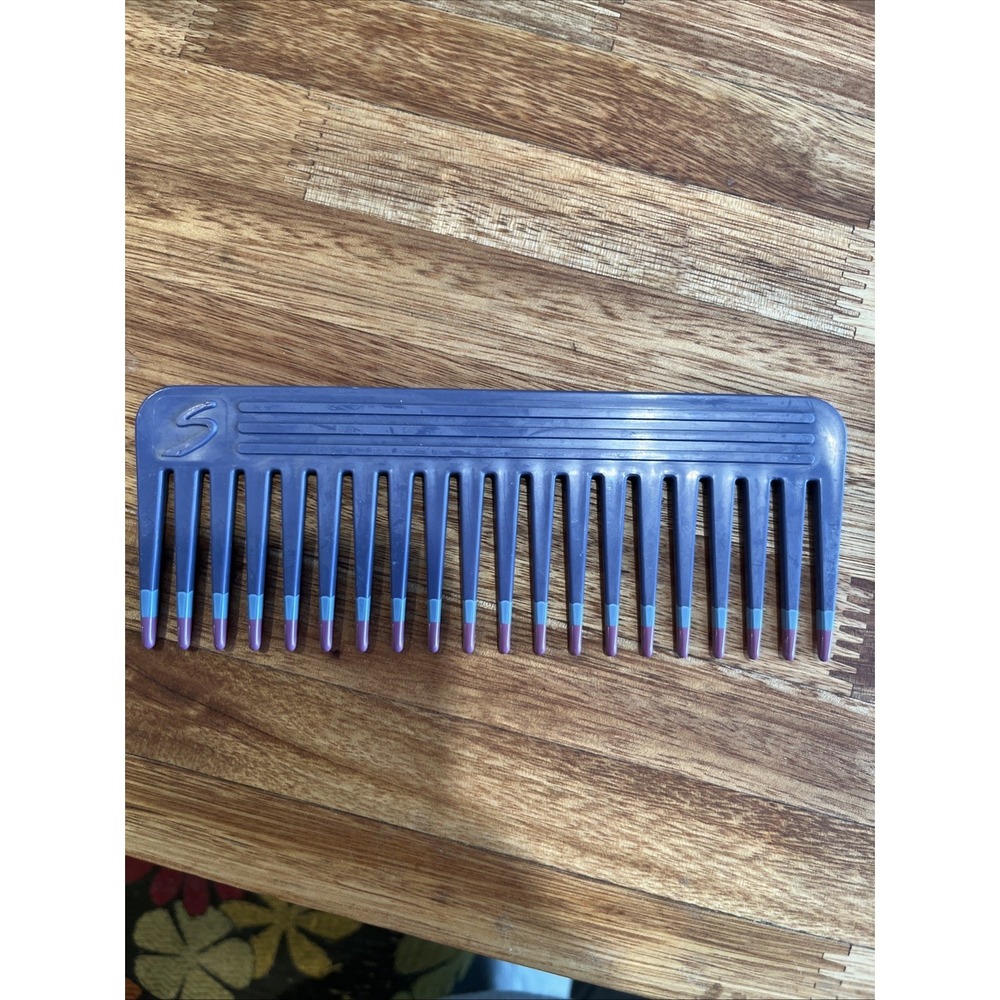 Vintage Mebco Teal Twice Dipped Volume Comb 1980s Wide Tooth Hair Pick‎ - NEW